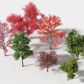 现代桃花树3D模型下载